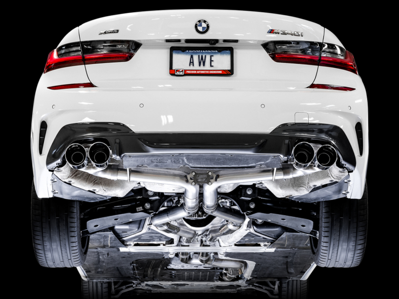 BMW M4 Performance Exhaust - AWE Tuning - Cat-Back Track Edition - Chrome Silver - `19-`27